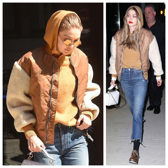 Maje Jackets & Blazers - NEW Maje x Schott Boston Shearling Bomber Jacket (Sz FR 40 / US 8) Caramel